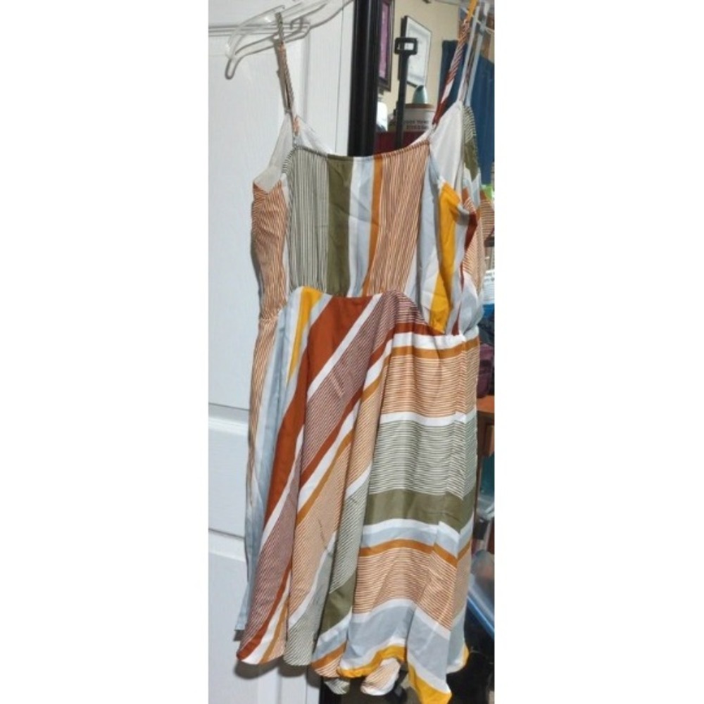 Lauren Conrad Striped Dress Womens Medium‎ Multicolor Spaghetti Strap Mini